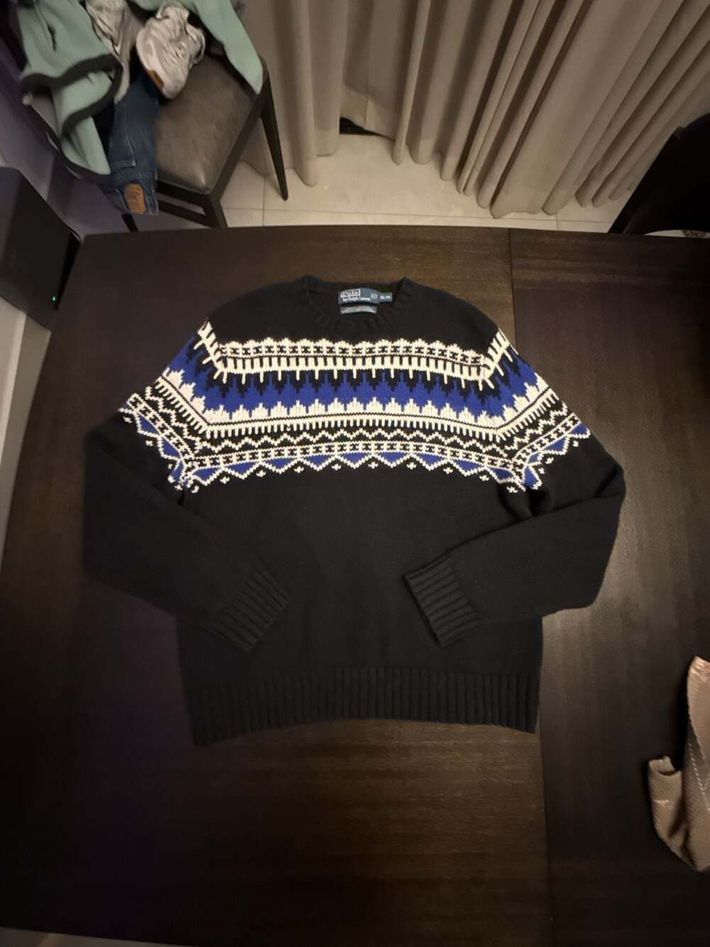 Polo Ralph Lauren Fair Isle Cotton Cashmere Angora Knit Sweater XL